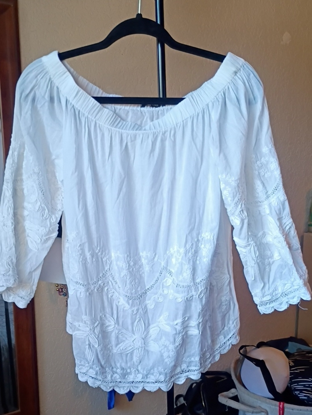 BLANKNYC Off‑Shoulder Embroidered Top
